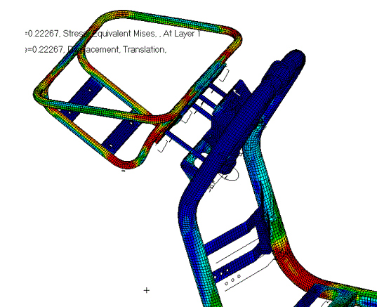 simulation mécanique sur un châssis mécano-soudé, calcul structure